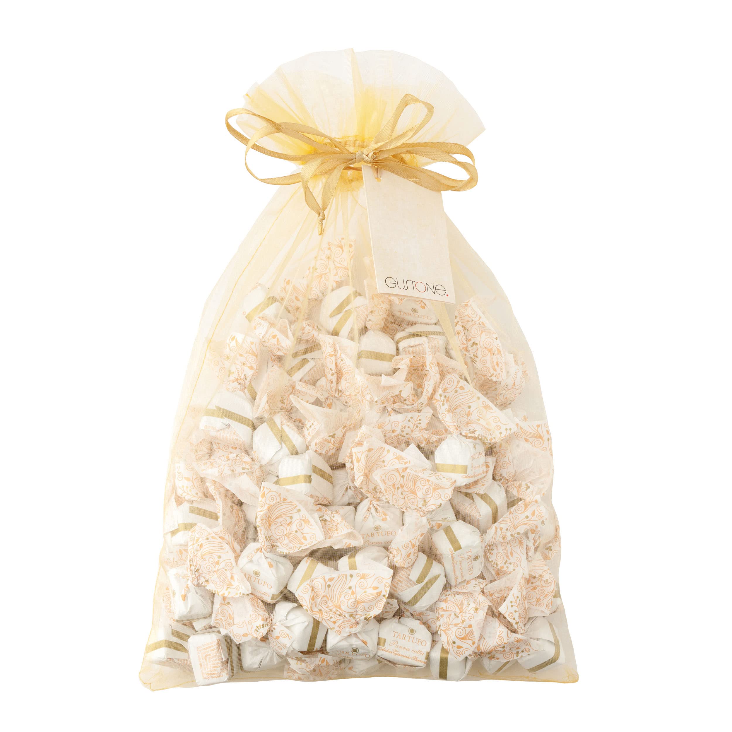 GUSTONE. Tartufi Dolci Panna Cotta Antica Torroneria Piemontese 1kg | Piemont-Haselnüsse IGP, glutenfrei, IGP-geschützte Herkunft, Trüffel-Praline weiße, Schokoladentrüffel