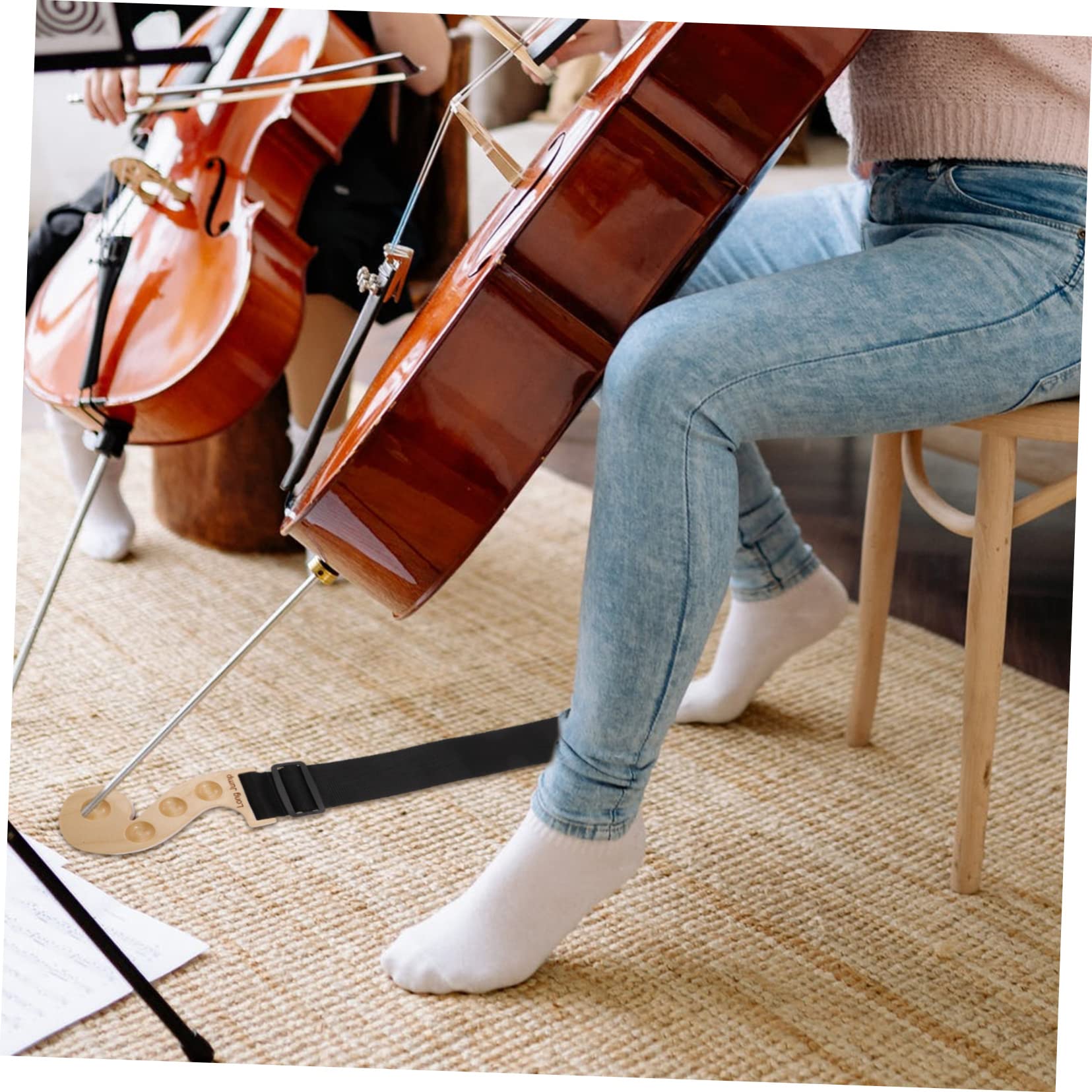 Toddmomy Cello Bass Stopper Wooden End Pin Rest Non-slip Maple Pad Elegant Violin Accessory for Players