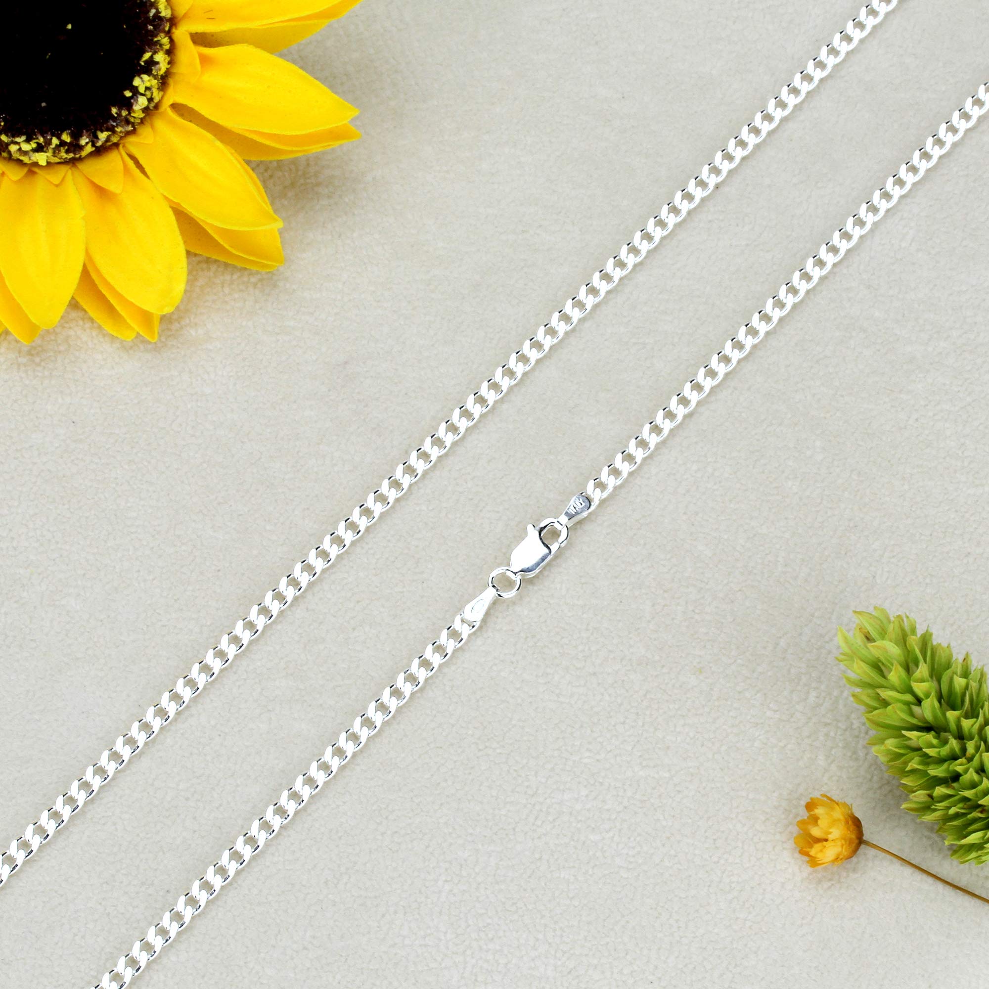 Doppio Accent 3 mm nickel free Italian Sterling Silver collana maglia a catena 080 gauge (disponibile, 45,7 cm ~ 76,2 cm) e Argento, colore: Silver, cod. CP610080Z180