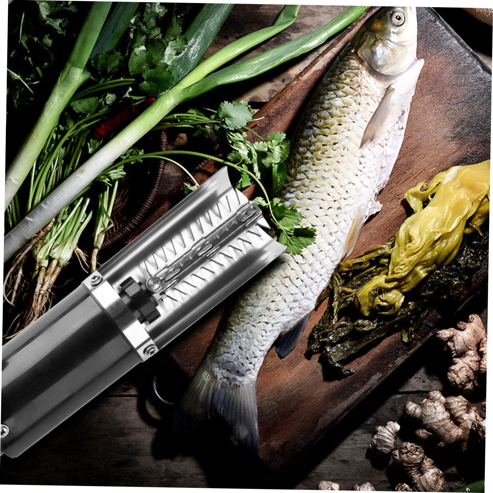 Ciieeo Raspador Eléctrico de Escamas de Pescado Portátil Motor de Acero y Batería de Litio, Fácil de Limpiar Dañar la Textura del Pescado, Adecuado para Carpas y Peces de Agua Dulce