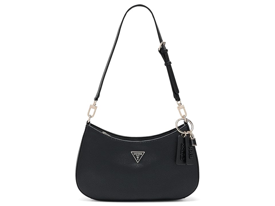 GUESS Noelle II Top Zip Shoulder Bag Shoulder Women's Handbags Black, Polyurethane