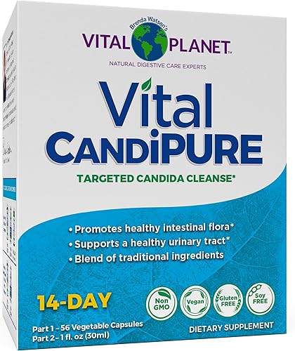 Miniatura 1 de Vital Planet - Vital CandiPURE - Limpieza intestinal formulada para mantener un equilibrio intestinal saludable, 2 partes - Kit de 14 días, 56