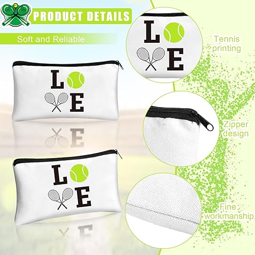 Miniatura 3 de Moukeren 12 piezas de bolsa de maquillaje de tenis, bolsa de cosméticos portátil de viaje, accesorios de aseo con cremalleras, regalos de tenis para