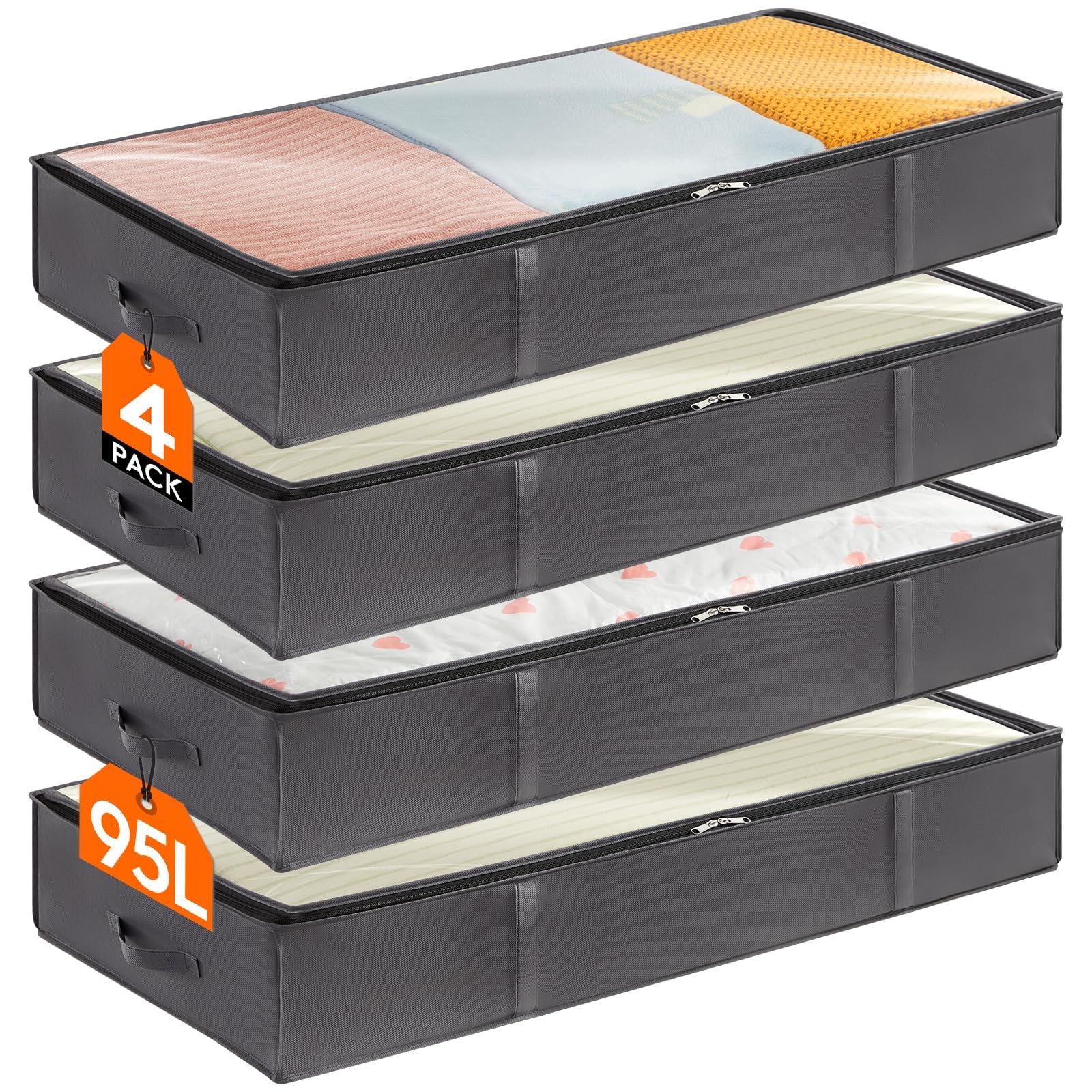 Lifewit 95L 4 Pack Under Bed Storage Containers