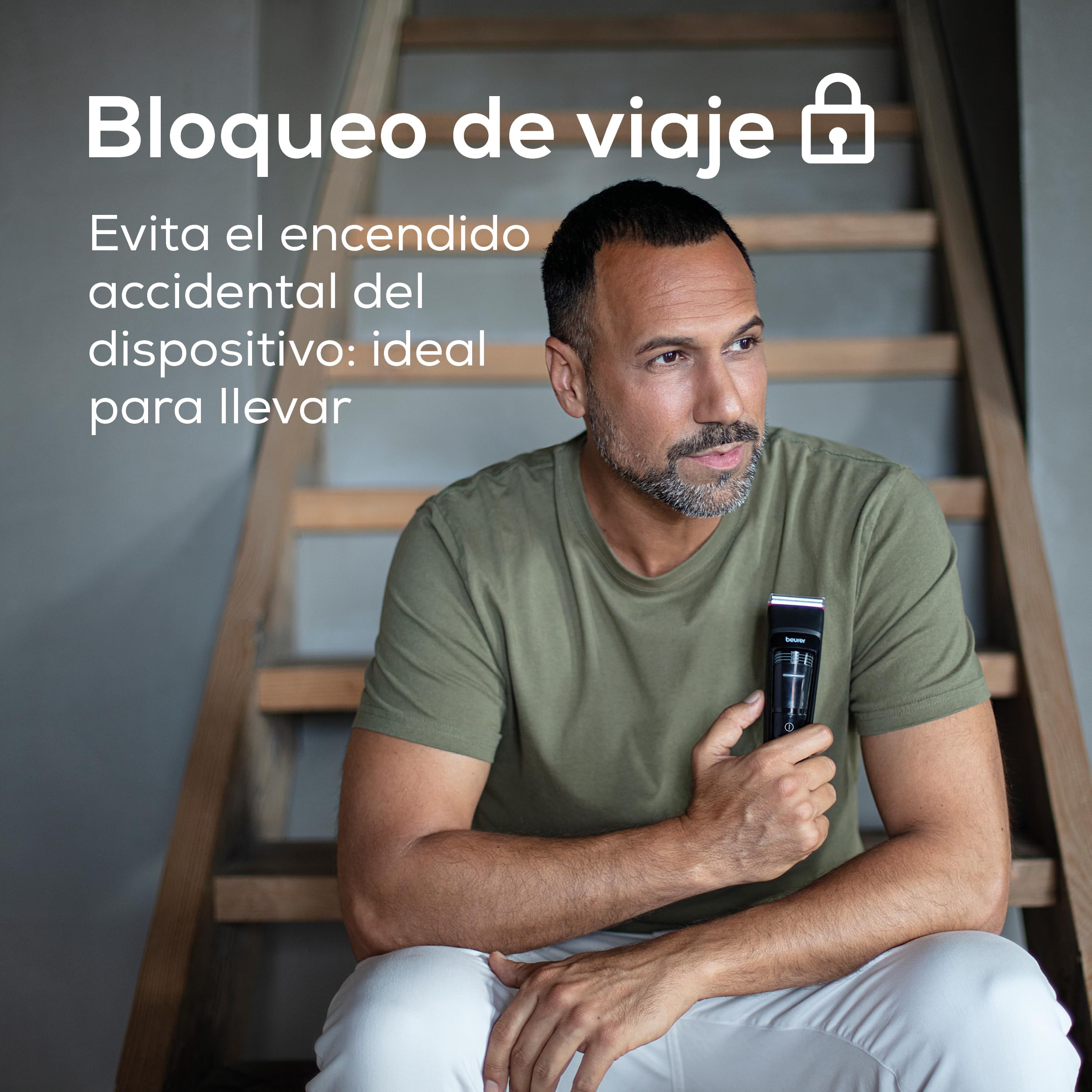 Beurer MN5X Cortapelos, corte profesional y rápido, 6 cuchillas de acero inoxidable para peinado individual, ajuste fino 4 niveles, cortapelos para hombres con batería