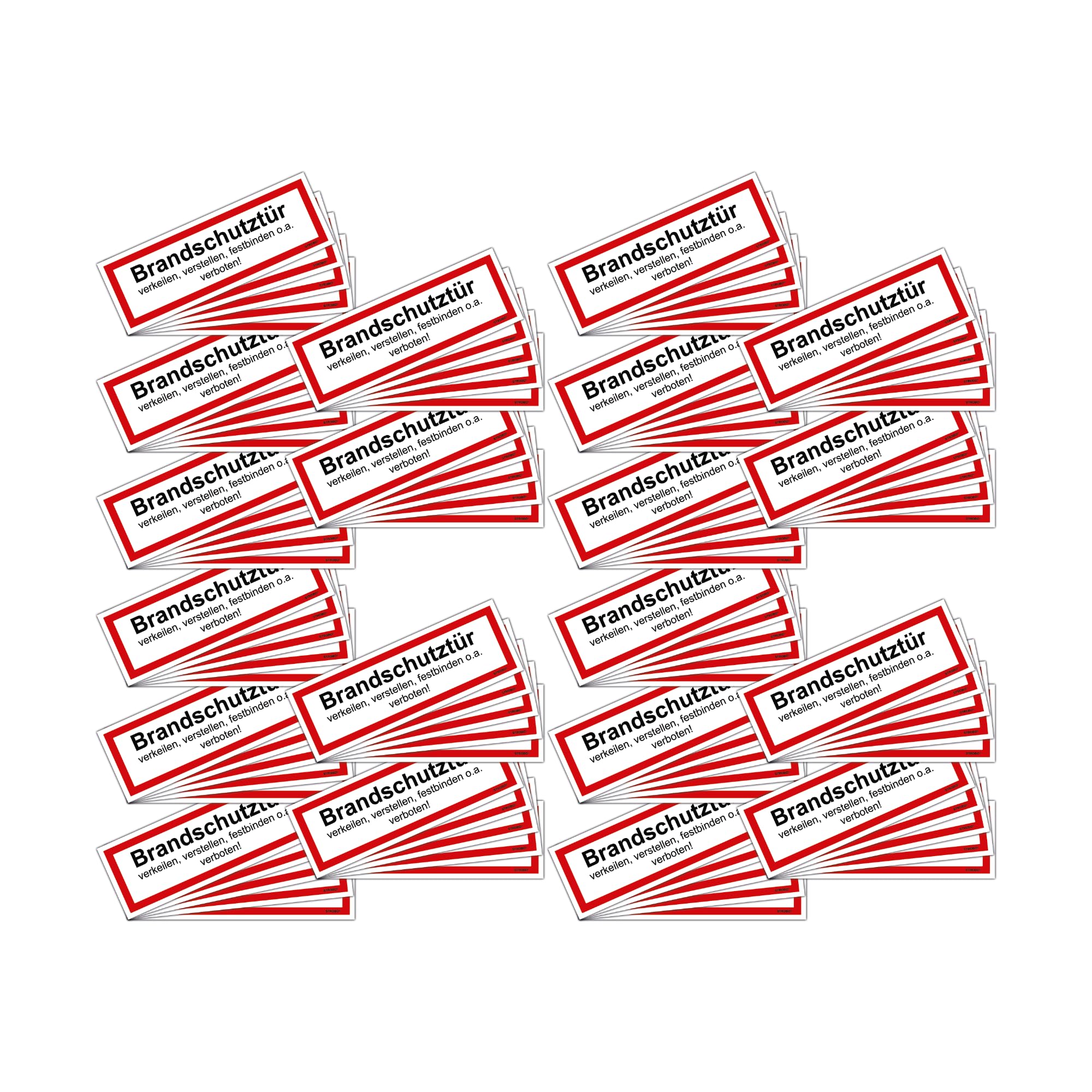 STROBO 100x Aufkleber "Brandschutztür" - Sticker im Format 7,2 x 21 cm