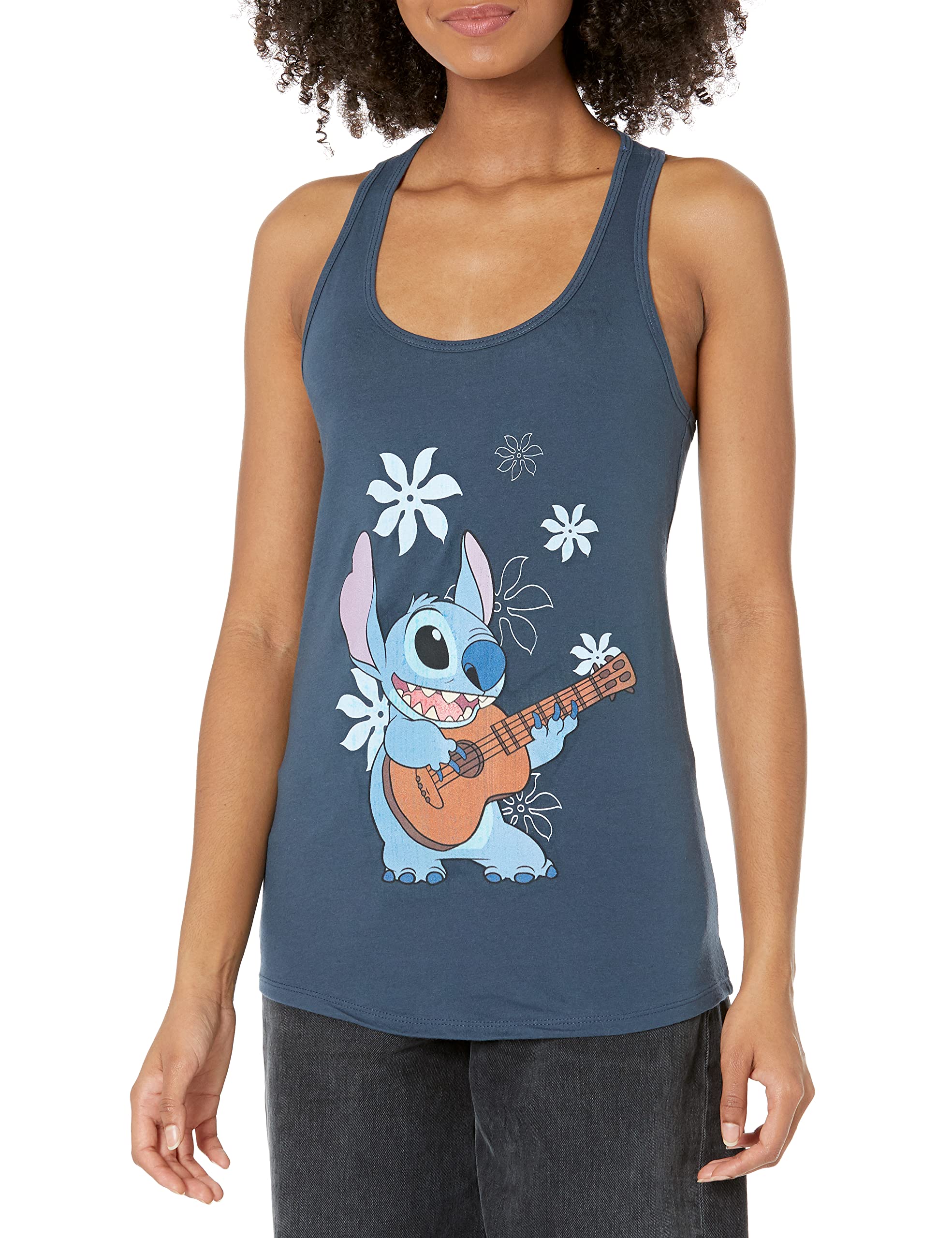 Disney Women's Lilo Stitch Slim Fit, Scoop Hem Racerback Tank