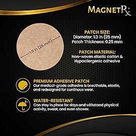 MagnetRX Replacement Adhesive Patches for Small Magnetic Patches - Premium Round Bandage Spot Magnet Pad Refills (50 Pack - Magnets Not Included)