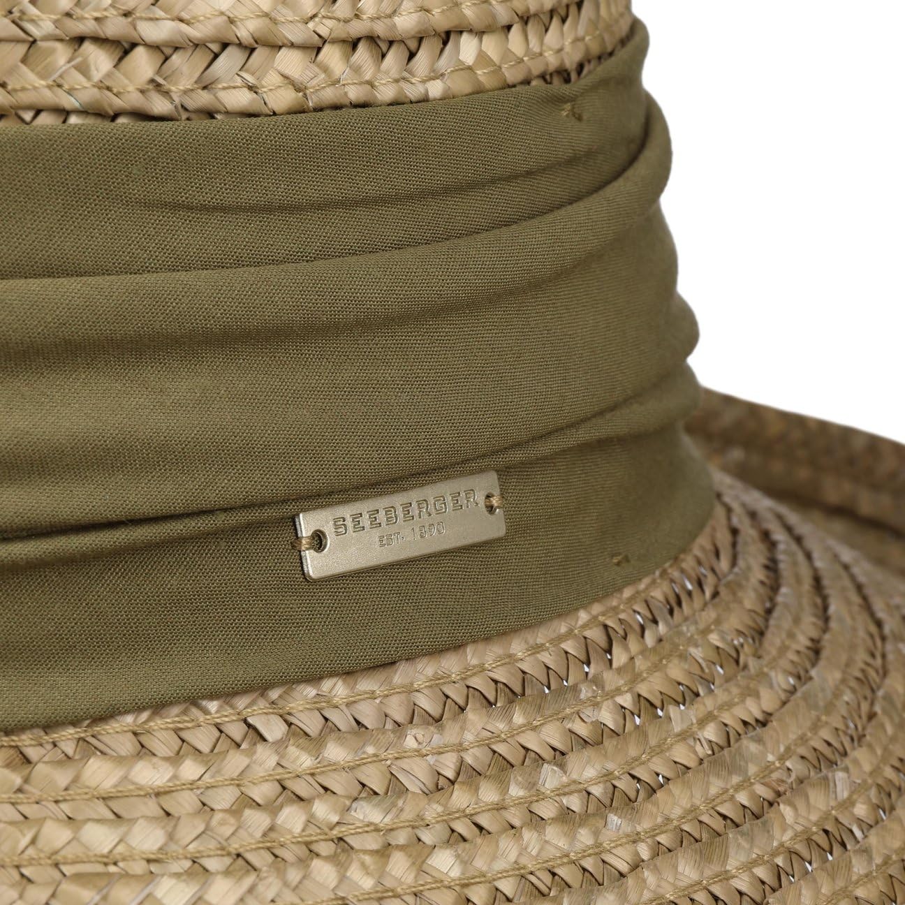 Seeberger Sombrero de Paja Dilara Mujer Verano (Talla única - Verde Oliva Claro)