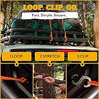 Vista 6 de LOOPROPE Cuerda elástica con sistema de amarre de ganchos Correa de carga ajustable Sin nudos Camión, RV, ATV, camping, accesorio al aire