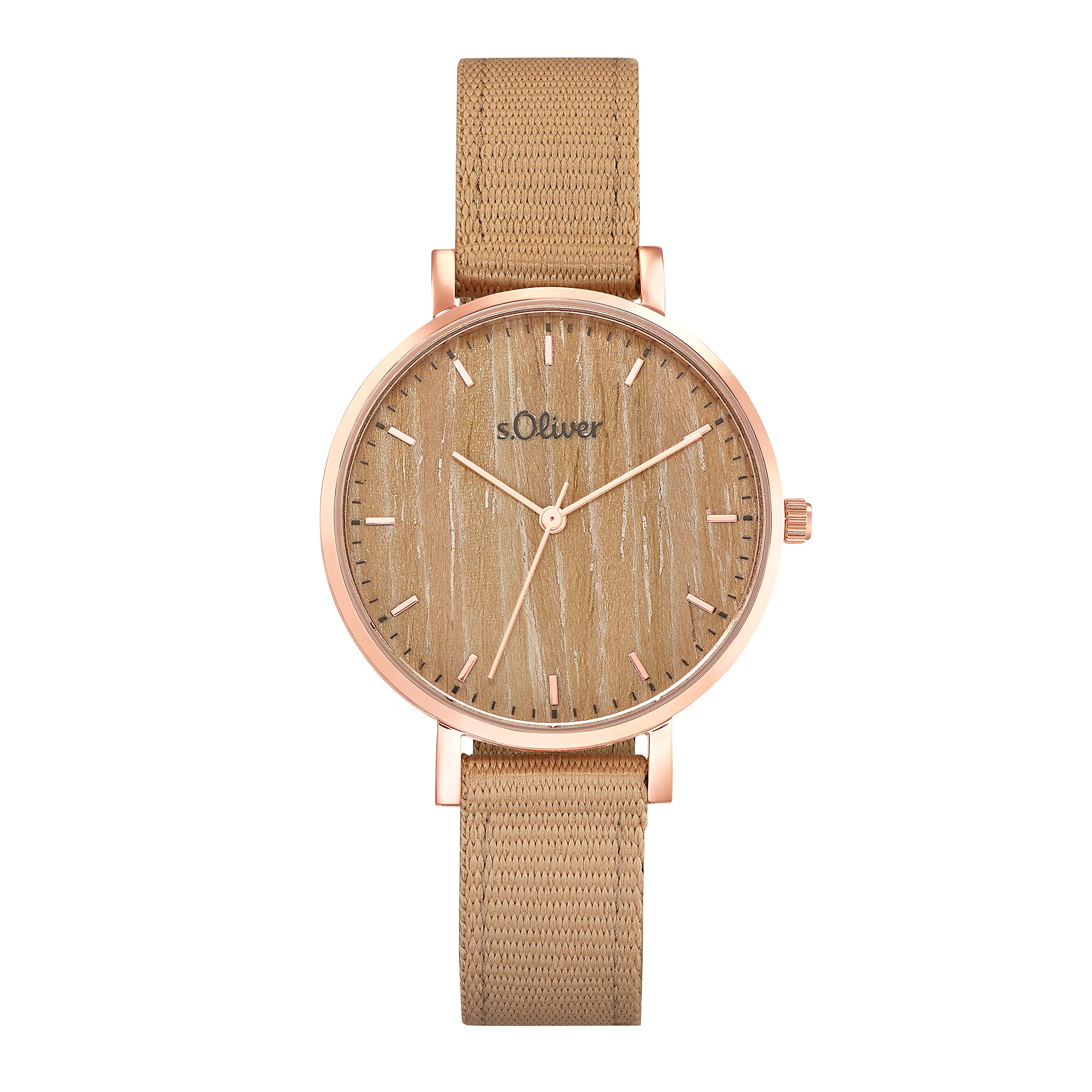 s.Oliver Armbanduhr Damen Quarzuhr Analog, mit Leder/Nylon Armband, Kommt in Uhren Geschenk Box
