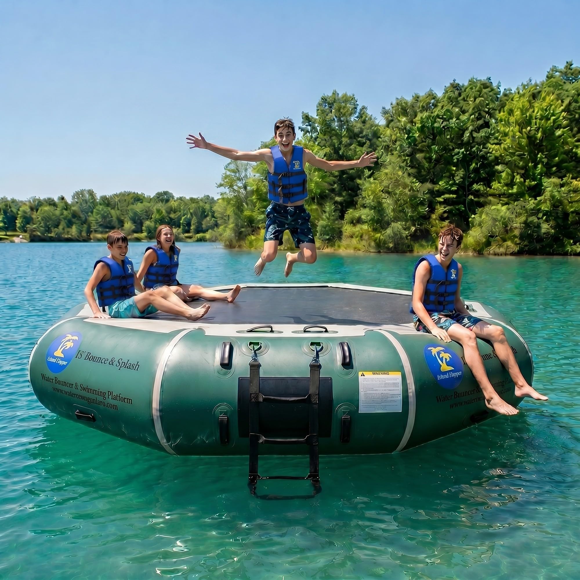 13' Bounce N Splash Water Bounce Natural Green