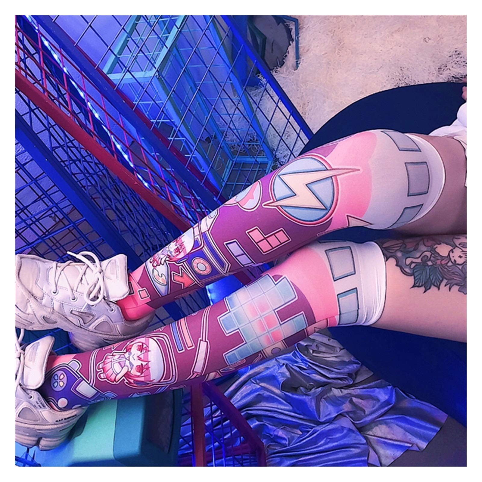 Chaussettes hautes genou jeu vidéo pour fille et soeur en taille unique