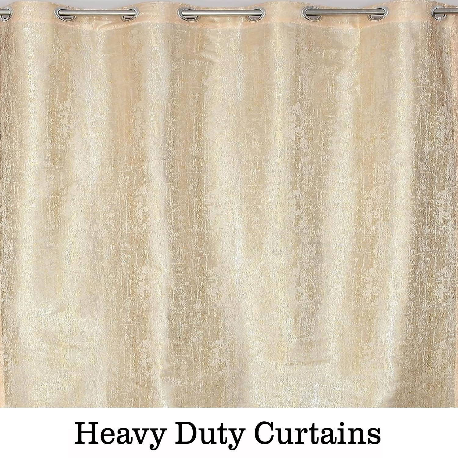 FRESH FROM LOOM Supreme Texture Polyester Padre| Curtains for Home 6 Feet Semi Black Out 80% Room Darkening Screens | (Gold | 1pc| Double Weaved Parda | Eyelet Ring | Window Curtain) 2