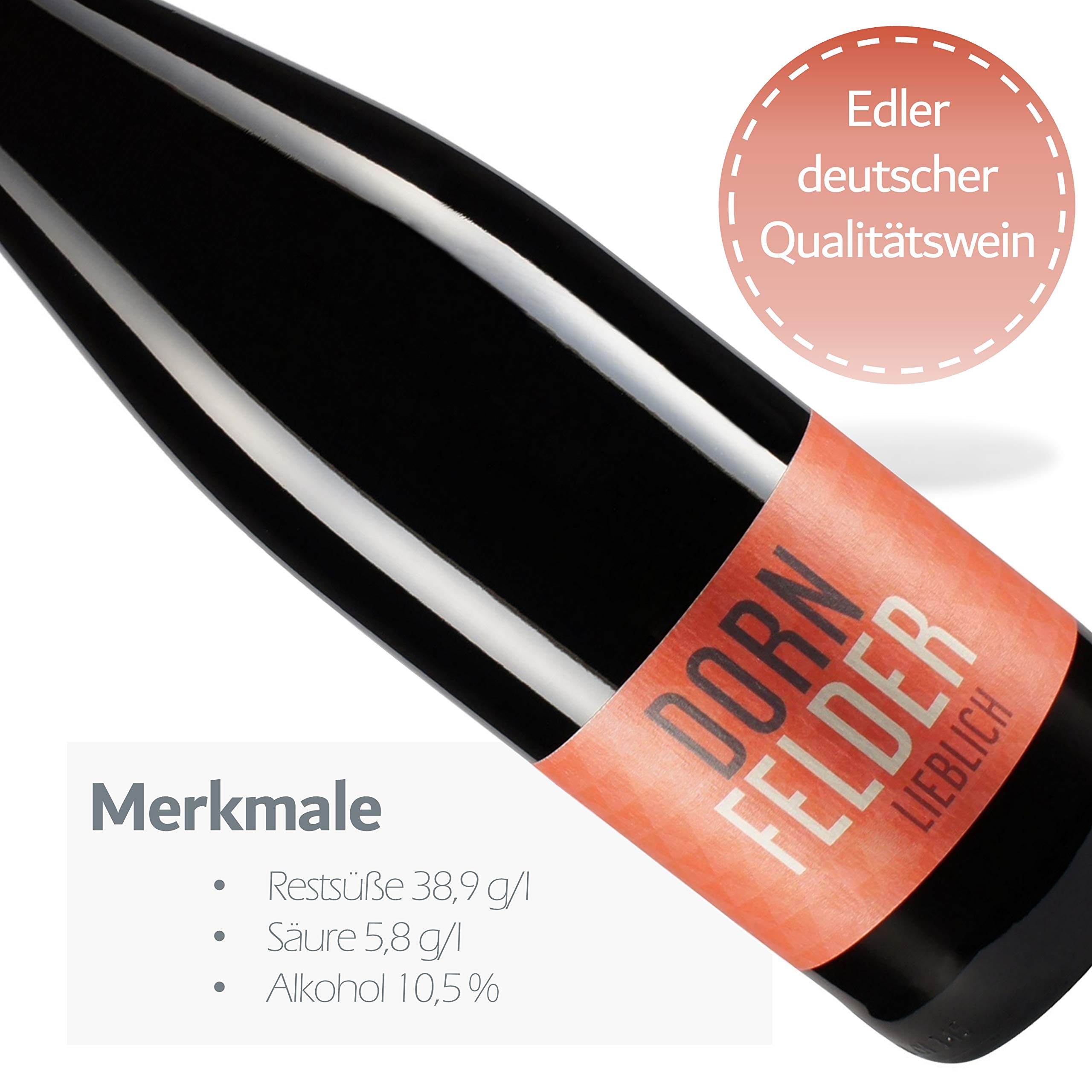 Nehrbaß - “Dornfelder 2022” - Rotwein lieblich 6 x á 0,75 Liter - Qualitätswein - Vegan - Aus Deutschland (Rheinhessen) - mit Schraubverschluss