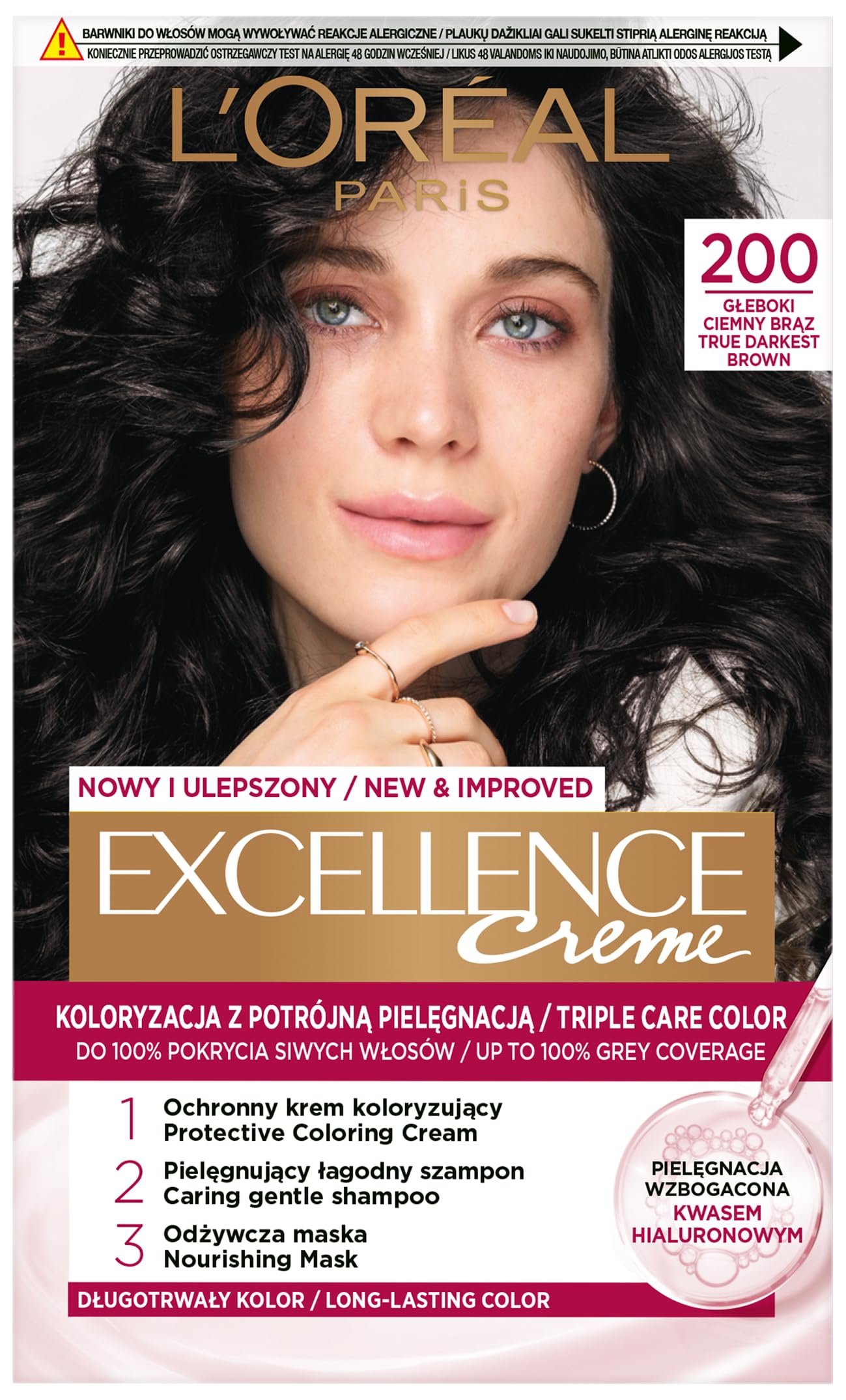 L'Oréal Paris Excellence Farba do włosów 200 Głęboki Ciemny Brąz