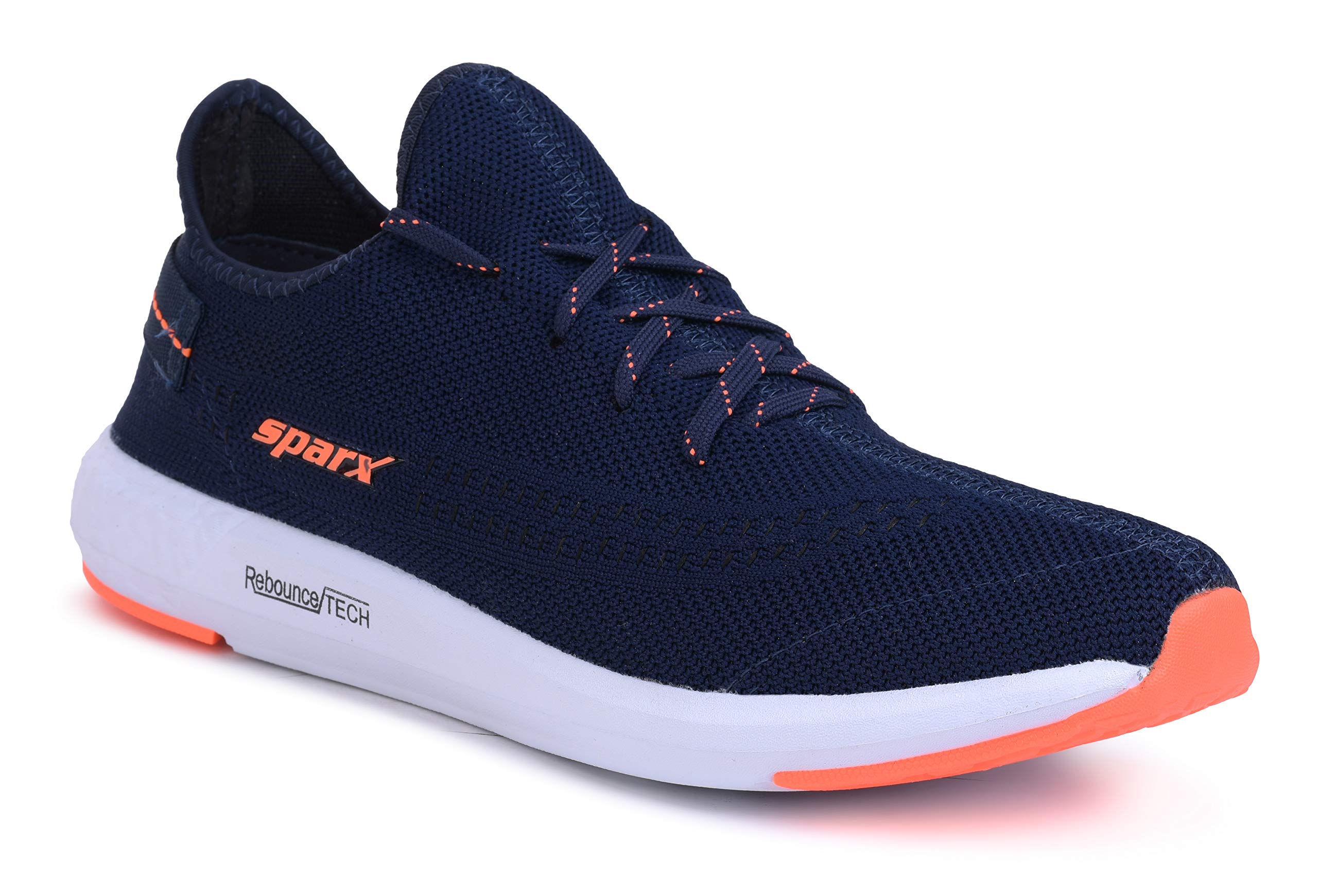 Sparx Men SM-482 Navy Blue Neon Orange Sports Shoes