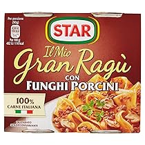 STAR Il Mio GranRagù con Funghi porcini, 2 x 180g, ragù tradizionale, 100% carne italiana controllata, con funghi porcini. Senza conservanti e senza glutine.