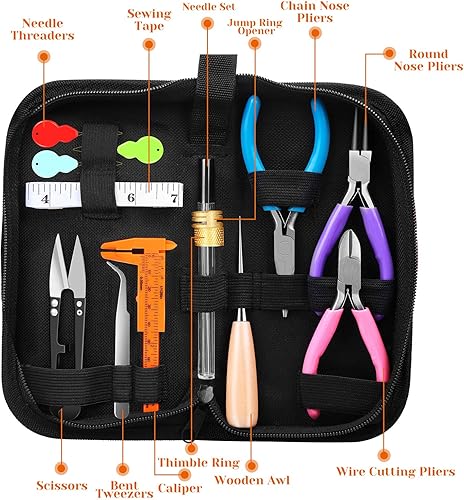 Miniatura 2 de PAXCOO Kit de suministros para la fabricación de joyas, kit de fabricación de joyas con herramientas de fabricación de joyas, alambres de joyería y