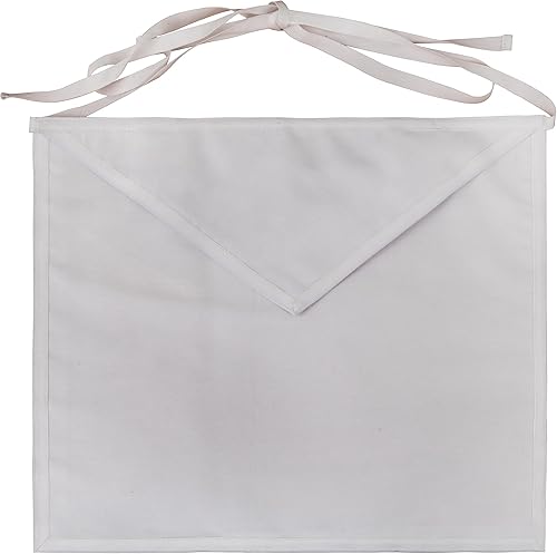 Miniatura 1 de Delantal masónico de algodón de pato blanco liso entró en el delantal de albañil de aprendiz, Blanco