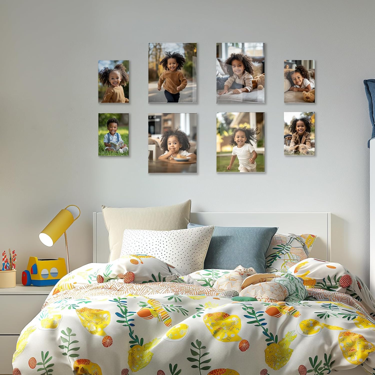 Bluesun 5x7 Picture Frame set of 2 pack Acrylic Picture Frame - transparent 5x7 Frames Wall Hanging Vertical, Frameless Clear Frame Various Decorative Style - Image 6