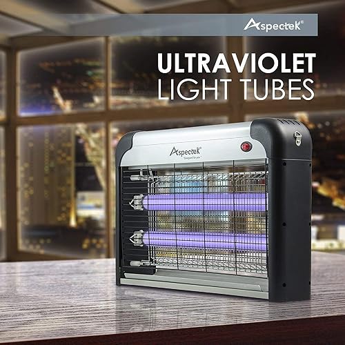 Miniatura 6 de ASPECTEK Exterminador de insectos y insectos eléctrico mata mosquitos, moscas y otras plagas, potente rejilla de 2800 V bombillas de 20 W, solo uso