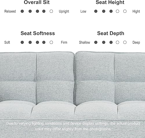 Miniatura 9 de Sofá futón para espacios pequeños y apartamentos, 2 en 1, moderno y cómodo, sofá cama convertible de 75.4 pulgadas, diseño compacto para sala de