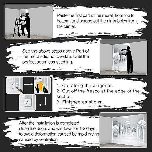 Miniatura 7 de Fightal - Papel tapiz espacial 3D para dormitorio, murales de pared extra grandes para sala de estar, 151 x 105 pulgadas (no se puede despegar ni