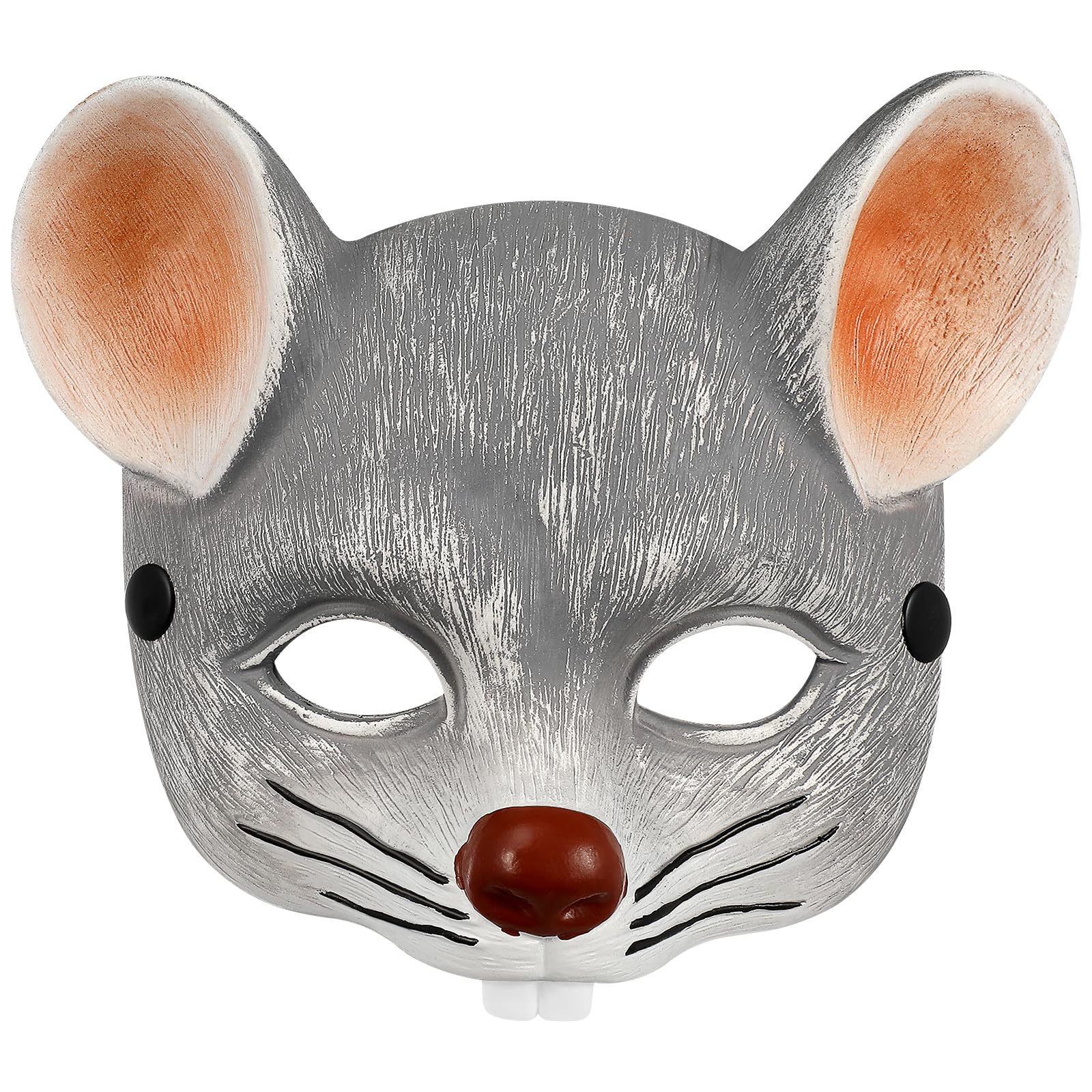 jojofuny Cospaly Grey Rat Mask, Scar Rat Head 3D Mouse Half Face Mask for Halloween Costume Cosplay Party Props