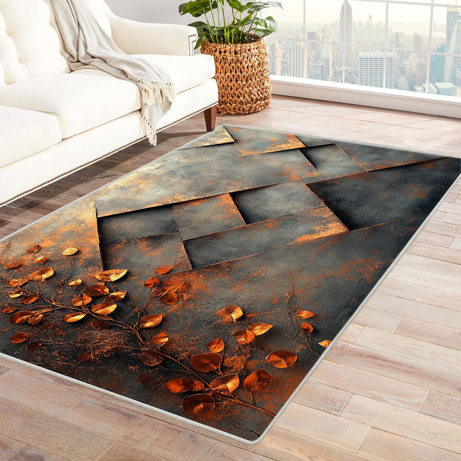 Tapis chambre antidérapant à poils ras pour un nettoyage facile du sol