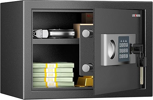 Fingerprint Gun Safe – Secure Steel Pistol Box with Keys