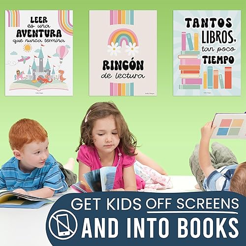 Miniatura 2 de Hadley Designs Decoraciones de aula de español - 6 carteles españoles para secundaria, decoración de área para Salón de Lectura, Rincón de Lectura