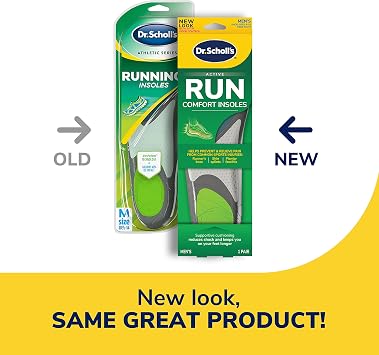 Dr. Scholl's Run Active Comfort Insoles Men's 1 Pair & Extra Support Insoles Men's 8-14 Superior Shock Absorption