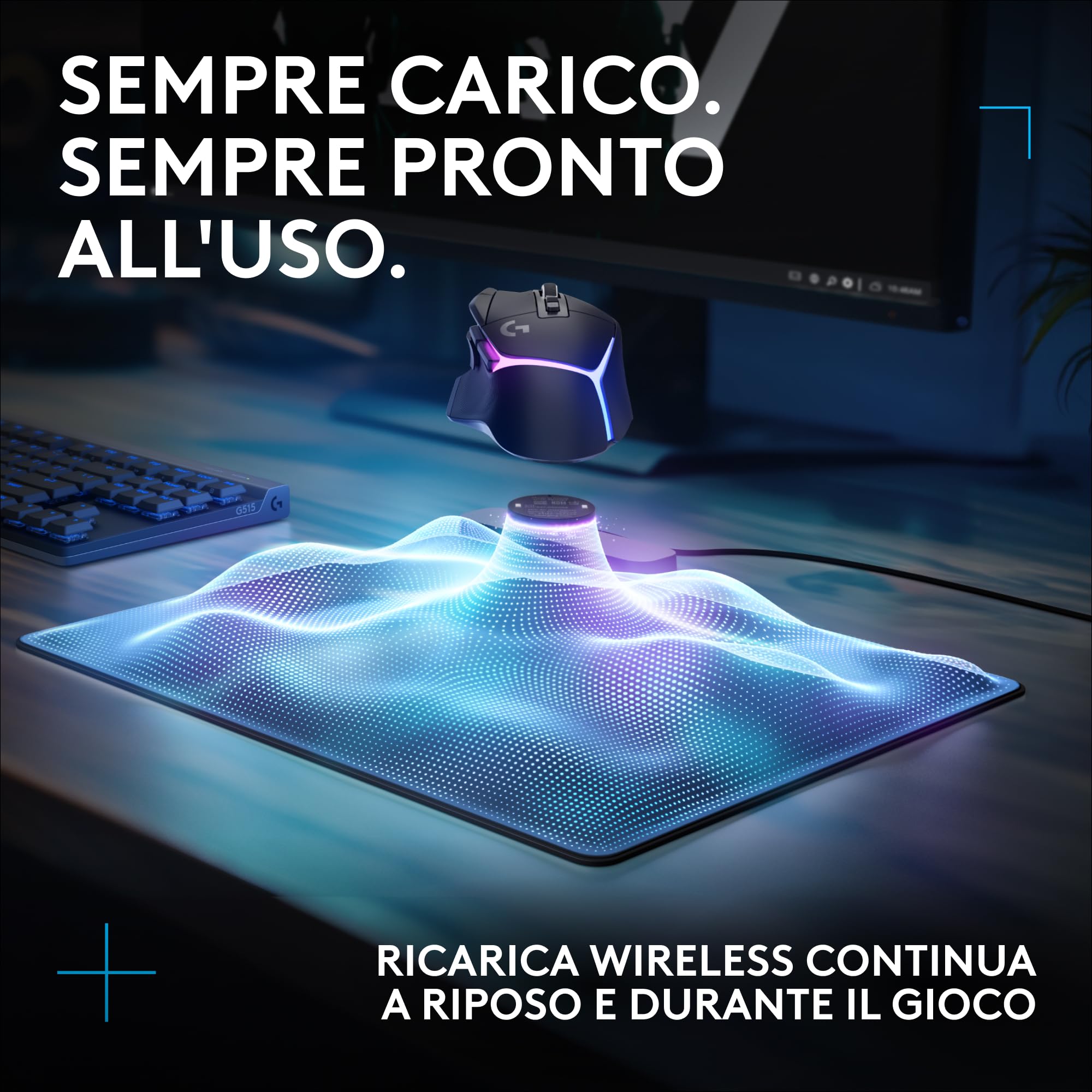 Logitech G502 X PLUS LIGHTSPEED Mouse gaming RGB wireless + sistema di ricarica wireless POWERPLAY 2, ricarica illimitata, RGB personalizzabile, sensore HERO 25K, switch ibridi LIGHTFORCE per PC/Mac - Vista 5