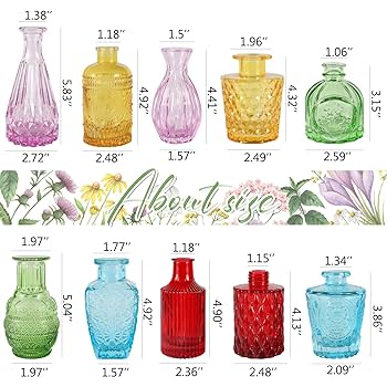 Amazon.co.jp: BIGIVACA ガラスつぼみ花瓶 花用の小さな花瓶