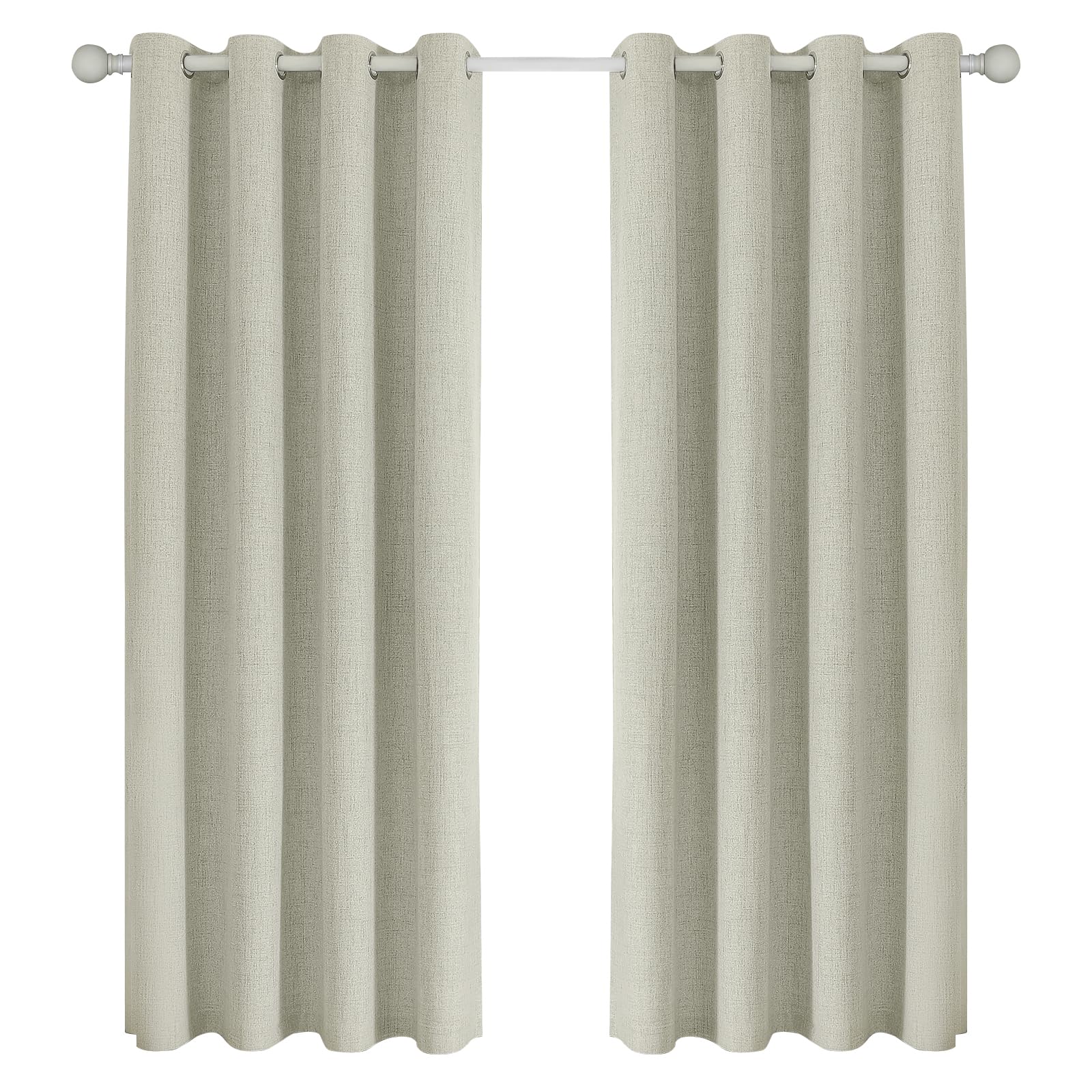 Rideaux occultants beige aspect lin pour un salon chaleureux