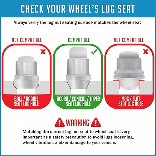 Miniatura 5 de Wheel Accessories Parts 24 tuercas de rosca de 0.472 in, 1.25, 12 x 1.25, bellota de 34 pulgadas, hexagonal, 1.90 de largo, color negro cromado, se