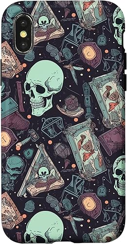 Miniatura 7 de iPhone 13 Pro Max Eerie Tarot Tarjetas y Cristales Patrón Scary Cute Halloween Case