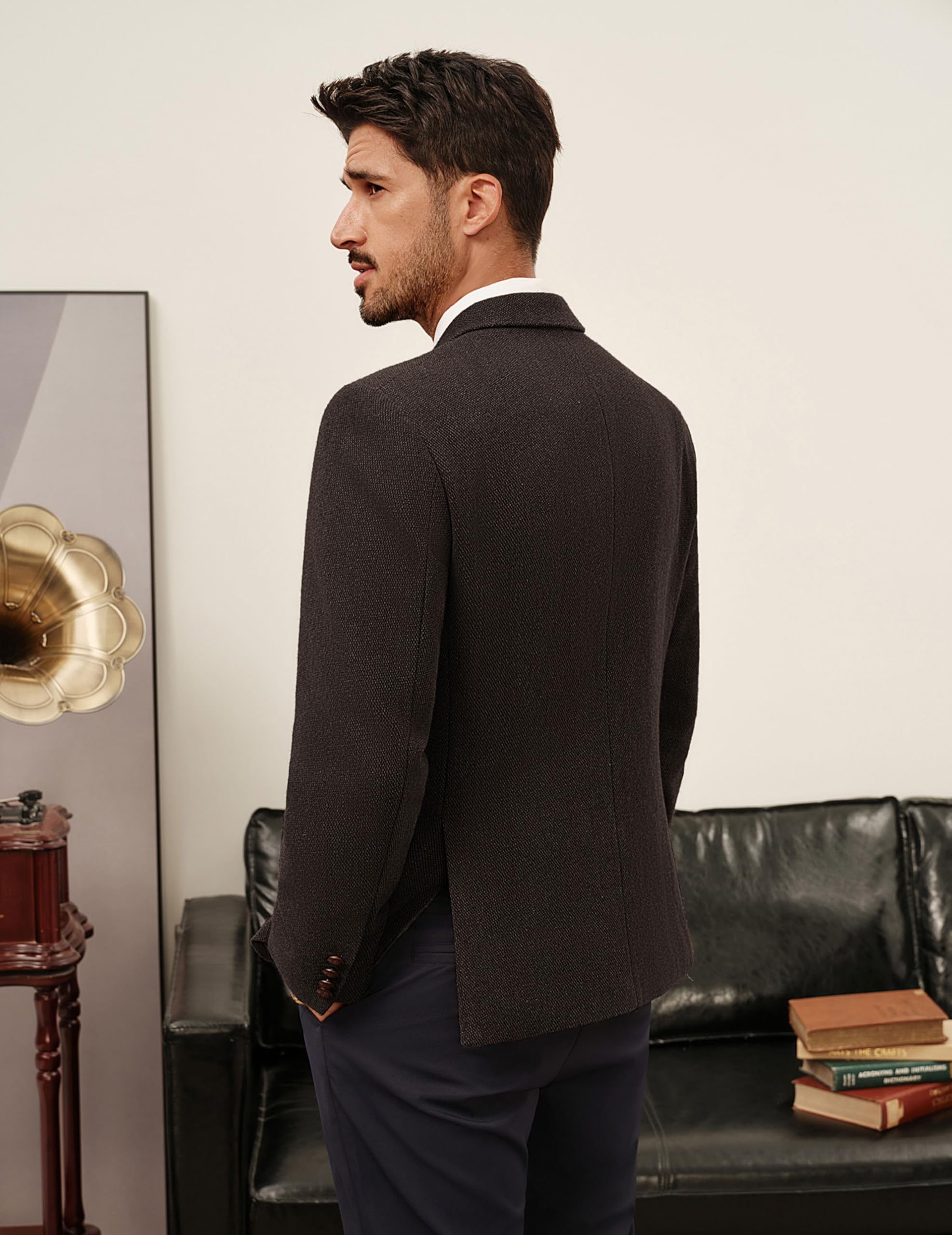 PJ PAUL JONES Sakko Herren 2 Knöpfe Tweed Wolle British Blazer Regular Fit Business Anzugjacke Männer