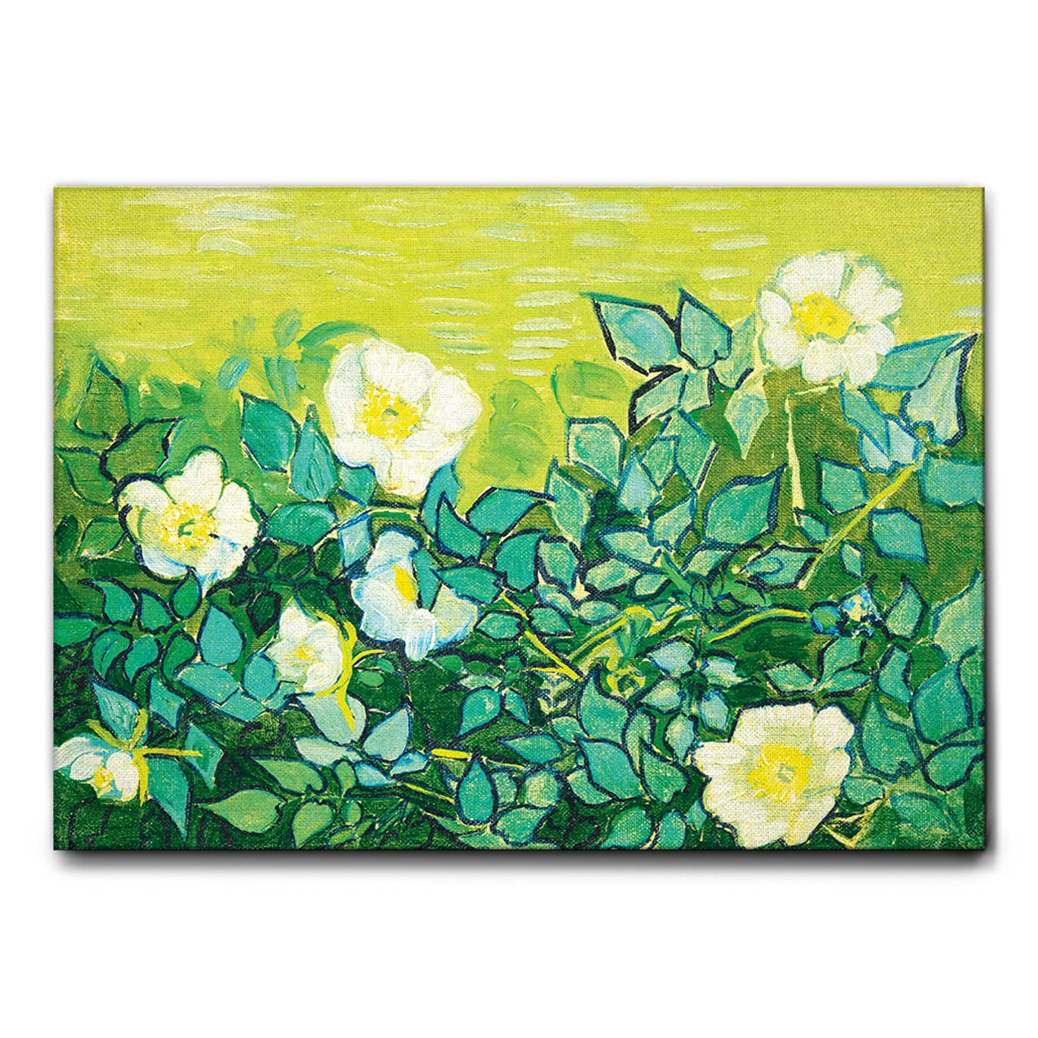 Giallobus - Quadro - Vincent Van Gogh - Rose selvatiche - Tela Canvas Telaio Standard - 100x70 - Pronto da appendere - Quadri moderni per la casa