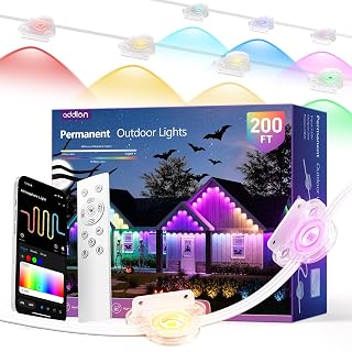 addlon 200FT Permanent Outdoor Lights, Smart RGB LED Lights for House & Outdoor Decor, App & Remote Control, DIY Scene Mode, IP67 Waterproof for Christmas, Holiday, Party, Halloween Decorations - Amazon product rated Grade A