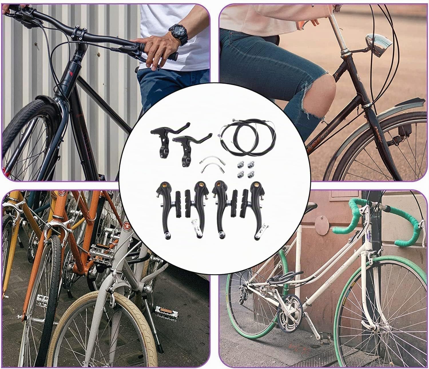 Frein en V,étrier de Frein en V,kit Frein VTT,Freins en V,Jeu de Freins en V,Jeu de Freins de vélo,Frein V Avant arrière vélo,Avant arrière Freins V,Convient aux VTT, vélos pliants, vélos Hybrides