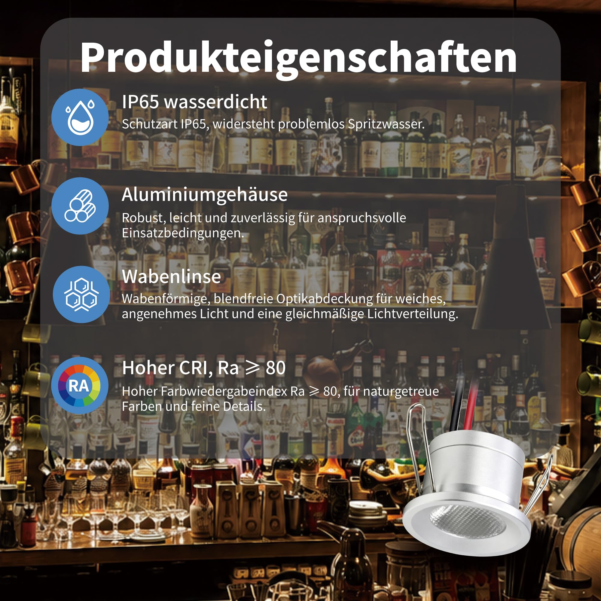 Mini LED Spot 12v 2W 12Stk. Einbaustrahler, IP65 Wasserdicht Spotlights Downlight Strahler, 25mm Klein Einbau Vitrinenbeleuchtung für Schrank Küche Decke Badezimmer Treppen(Silber Warmweiß)