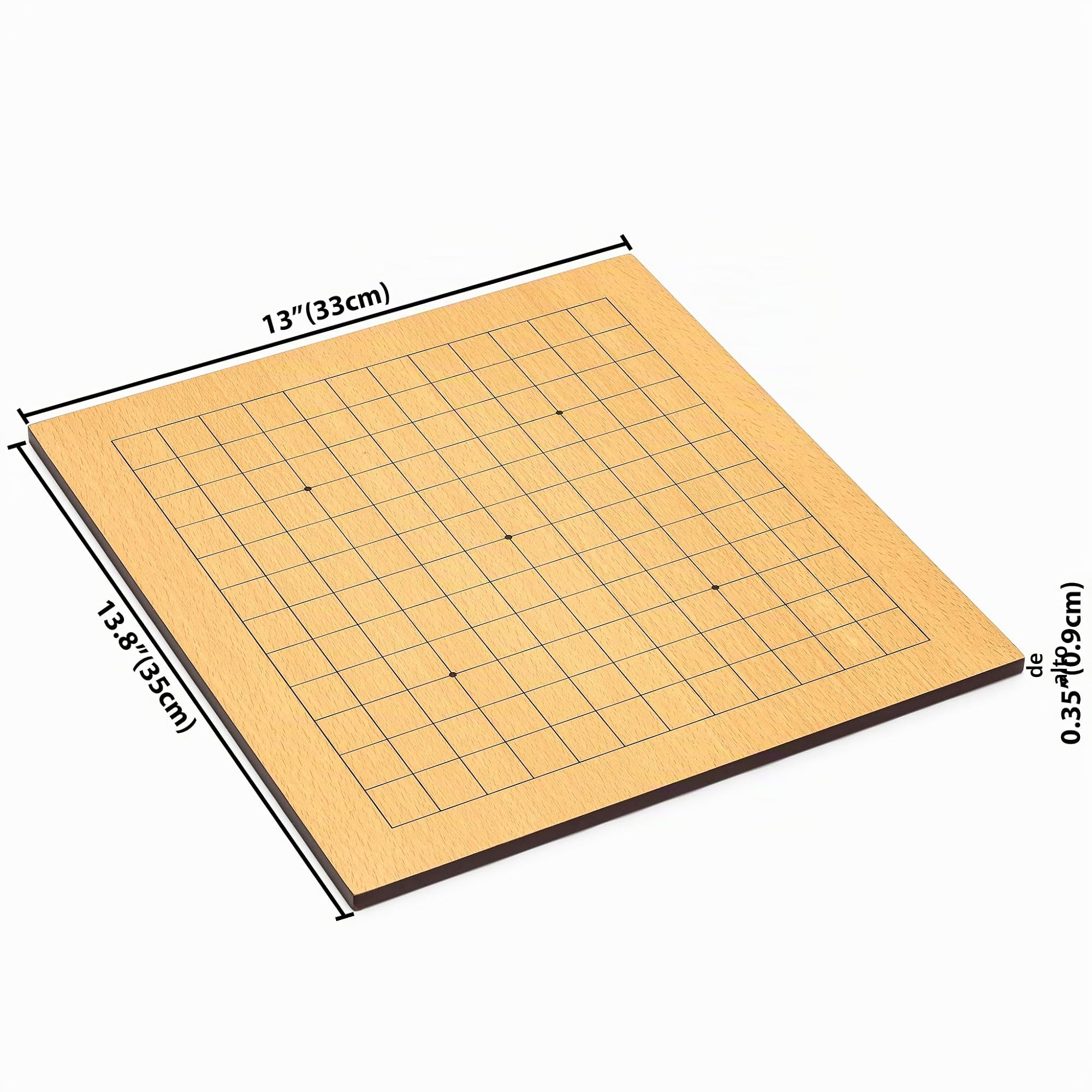 Yellow Mountain Imports Juego de Go Reversible para Principiantes con Tablero de 9x9/13x13 de Madera de Haya enchapada (1cm) y Piedras de Doble Convexo