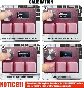 BTXETUEL SayoDevice O3C OSU Keyboard Rapid Trigger Hall Switches Magnetic Linear Switches Keyboard with Knob and Screen,Copy Paste,Shotcut,Macro Hotswap Mini Keypad.... (Pink)