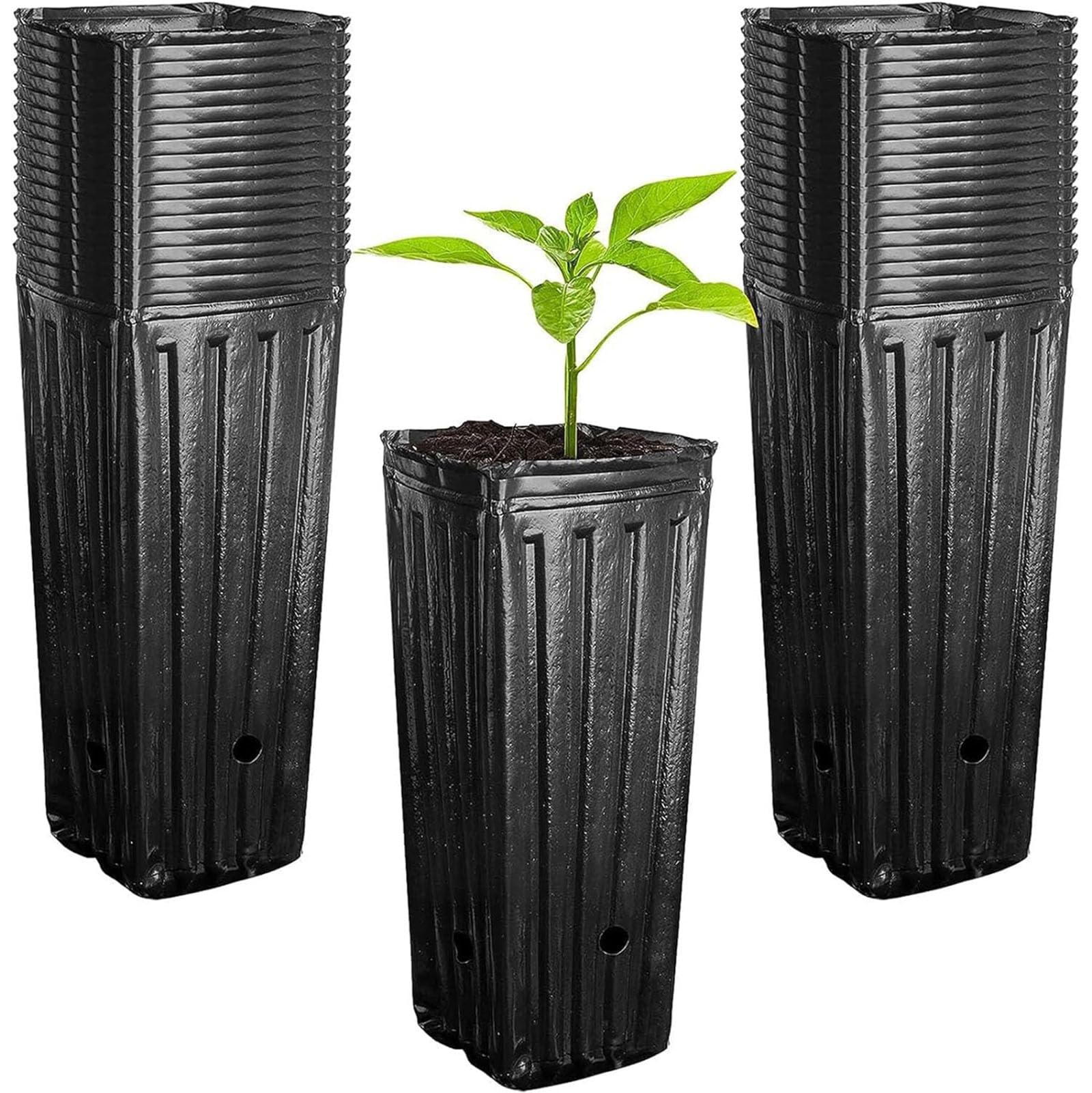 Macetas de plástico de 10 cm, macetas de plástico para plantas de vivero, macetas de semillero, macetas de inicio de semillas para verduras, flores, hierbas, esquejes suculentas