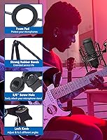 Vista 4 de Microphone Shock Mount Universal Mic Holder Spider Recording Mic Shockmount Stand Compatible with Many Condenser Mics Like Rode NT1-A NT2-A