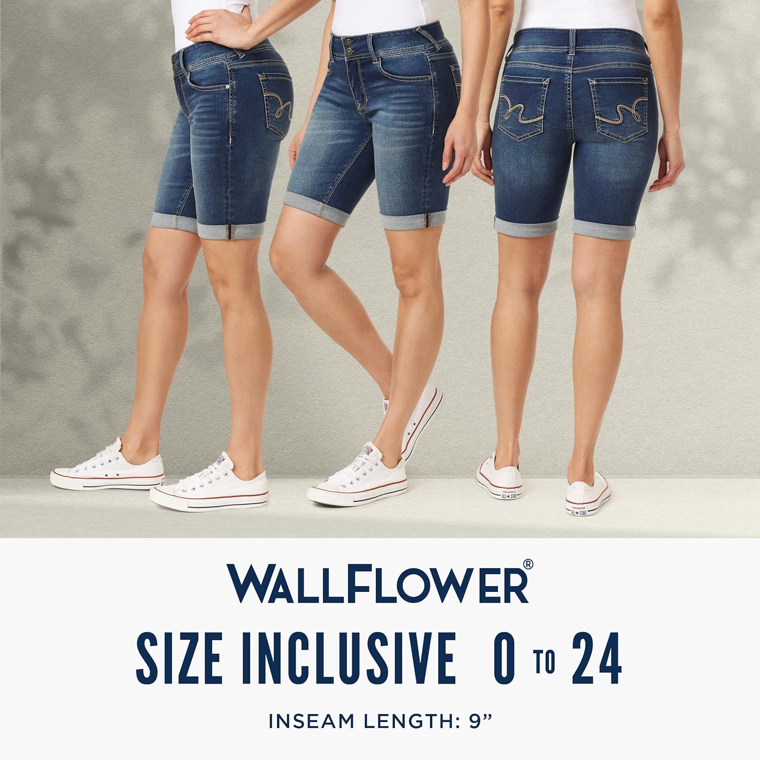 WallFlower Women's Ultra Denim Bermuda Shorts 9" Mid-Rise Insta Soft Juniors (Available in Plus Sizes) - Image 7