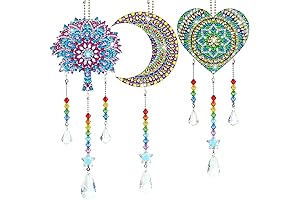 Diamond Art Sun Catchers for Adults, Serene Mandala Cross Dream Catcher with...