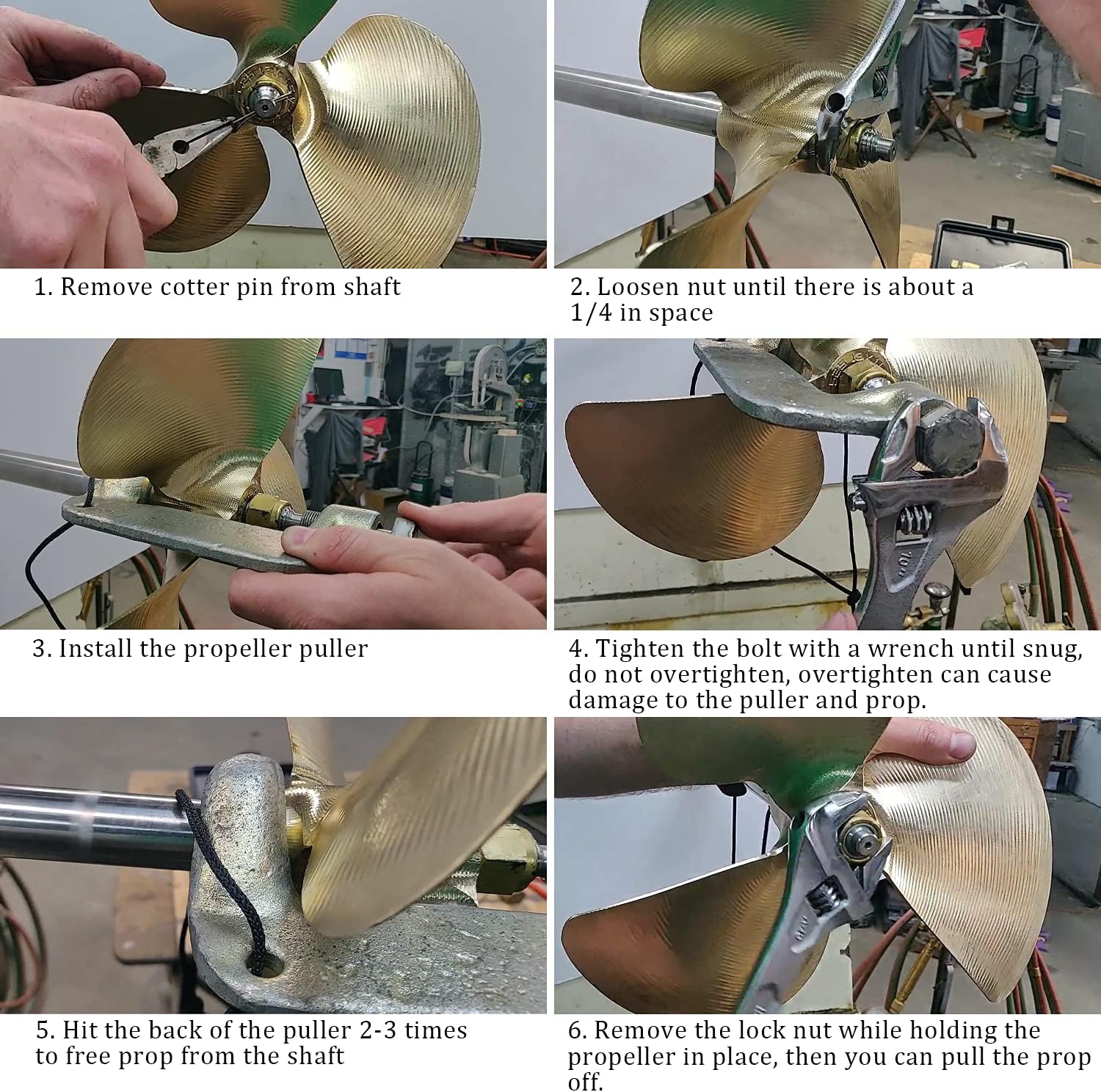 Inboard Propeller Puller C Clamp Puller for Ski & Wakeboard Propellers Fits 1" to 1-1/8" Shaft